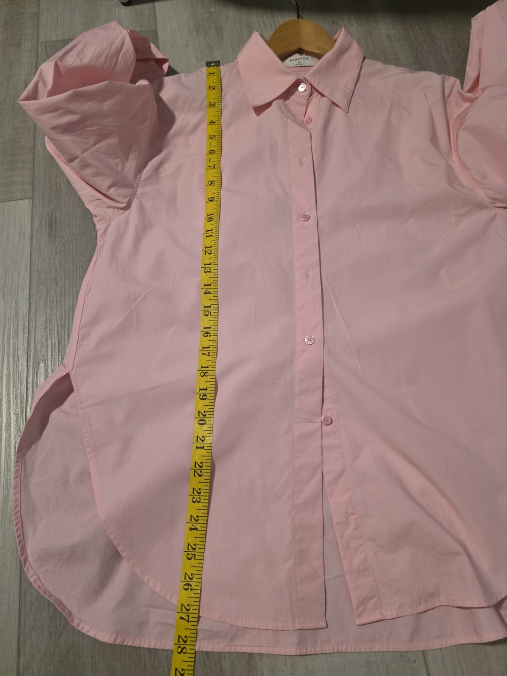Babaton Light Pink Button-Up Shirt XS Classic Minimalist Blouse - Picture 7 of 9